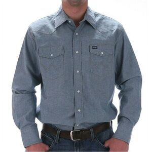 Wrangler Classic Blue Western Shirt Cotton